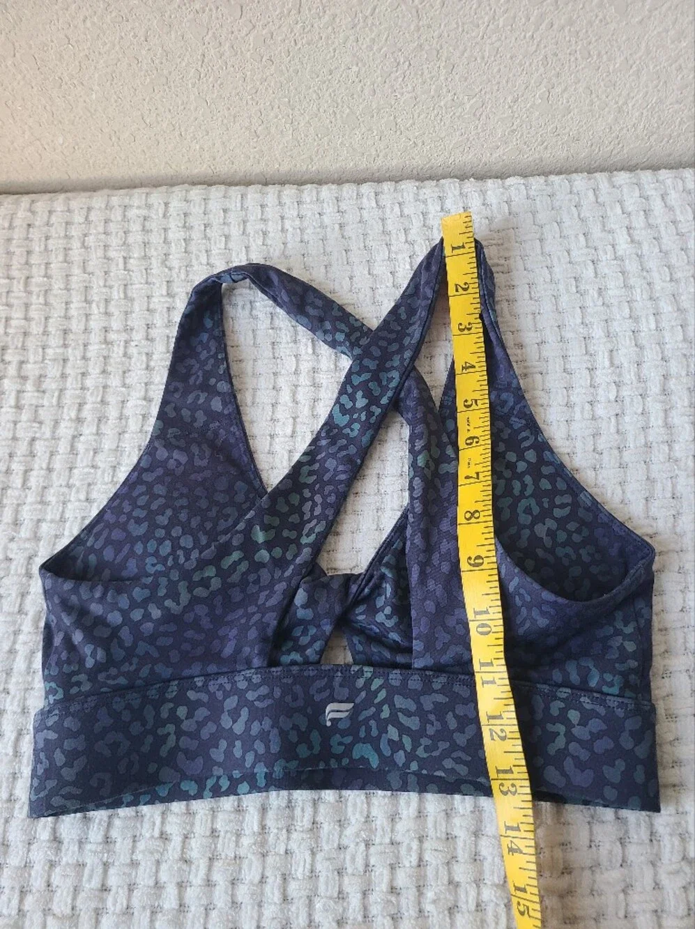 Fableticw Women's Dark Navy Leopard Print Racerback Sports Bra Size XS